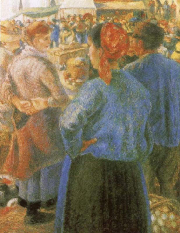 Camille Pissarro Poultry Market at Pontoise Spain oil painting art